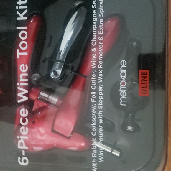 Rabbit brand NIP 6 piece wine tool kit red - Picture 4 of 6